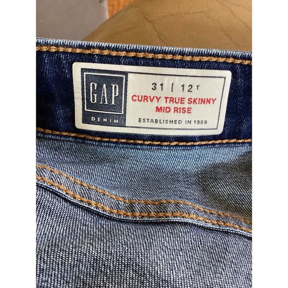 Gap Curvy True Skinny Mid Rise Jeans Women’s 12 Tall - Picture 3 of 7